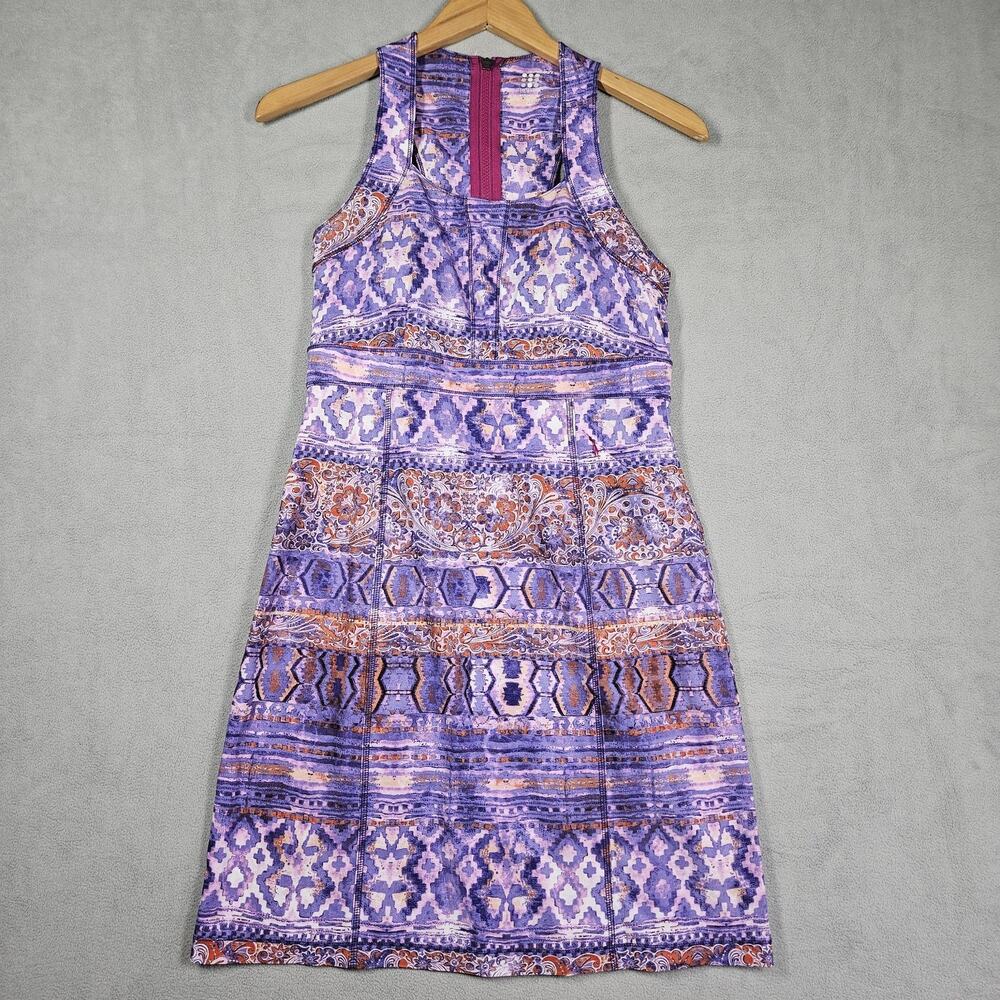 Title Nine Dress Womens 4 Nimblene‎ Trouble Racerback Purple Geometric Athletic